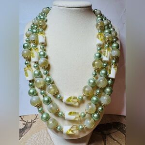 Vintage Japan Multi-Strand Beaded Necklace